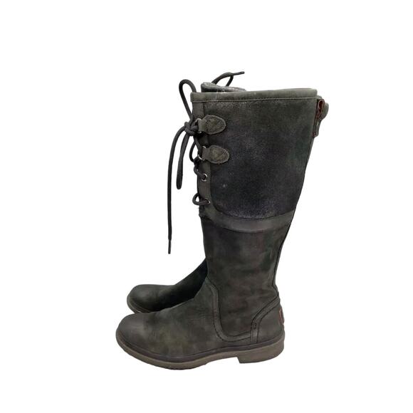 NWOB UGG Women's Elsa Black Waterproof Knee High Leather Boots Sz 9 - Picture 1 of 7